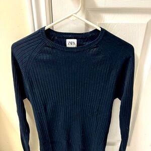 Men’s Zara Navy Blue Slim Fit Sweater (Size Small)